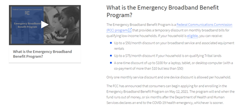 Broadband emergency service